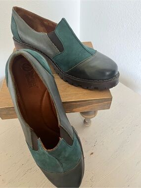 Sergio Tomani Teal Green Suede Leather Loafer size EU 41 US 10